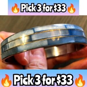 Bangle🔥Pick 3 for $33🔥Indigenous Bangle Blue Stone Handmade Round Bracelet